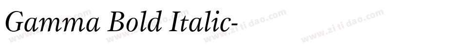 Gamma Bold Italic字体转换